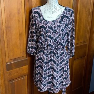 Coral and gray dress